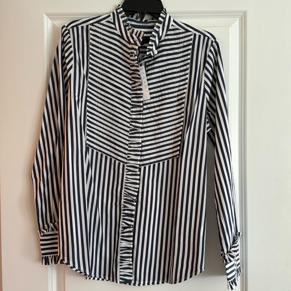 NWT JCrew women’s ruffle blouse size M